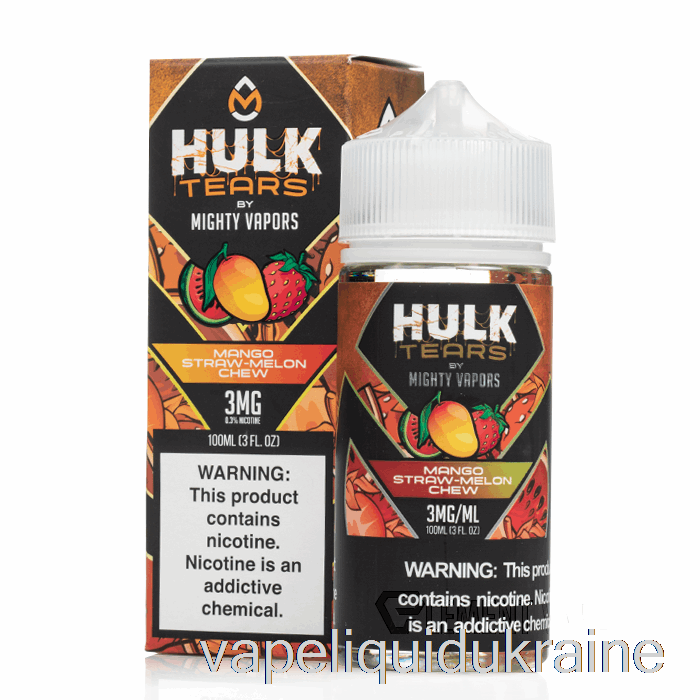 Vape Ukraine Mango Straw Melon Chew - Hulk Tears - 100mL 3mg